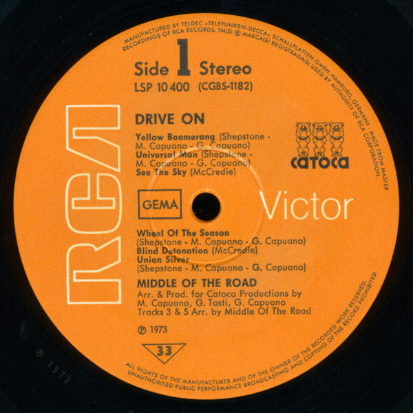 Middle Of The Road : Drive On (LP, Album)