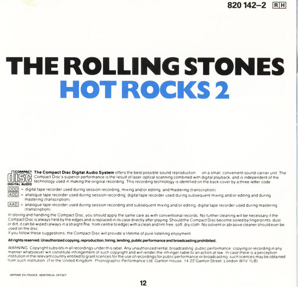 The Rolling Stones : Hot Rocks 2 (CD, Comp)