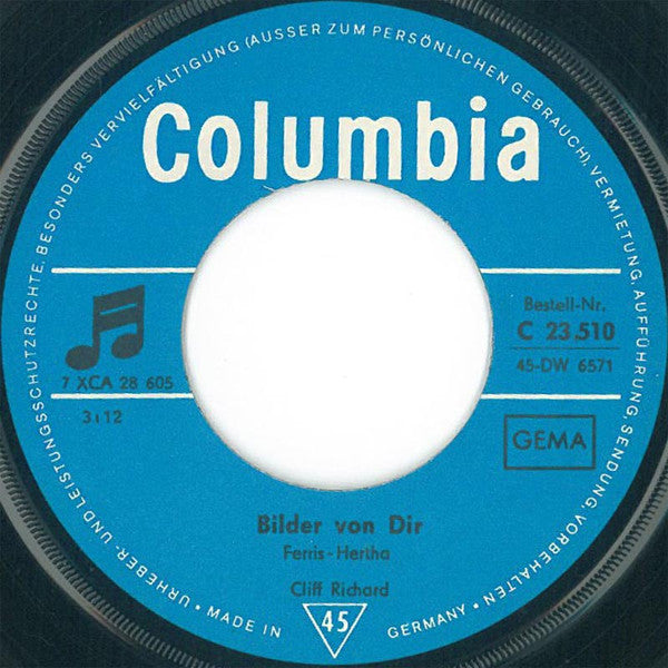 Cliff Richard : Ein Girl Wie Du / Bilder Von Dir (7", Single)
