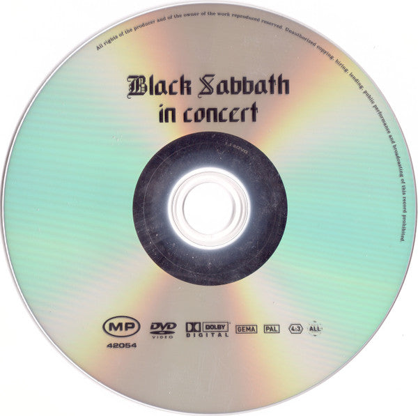 Black Sabbath : In Concert (DVD-V, Unofficial, PAL)