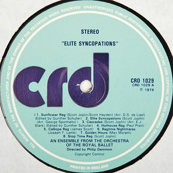 Musicians From The Orchestra Of The Royal Ballet Conducted From The Piano By Philip Gammon : Elite Syncopations (LP, Album, Gat)