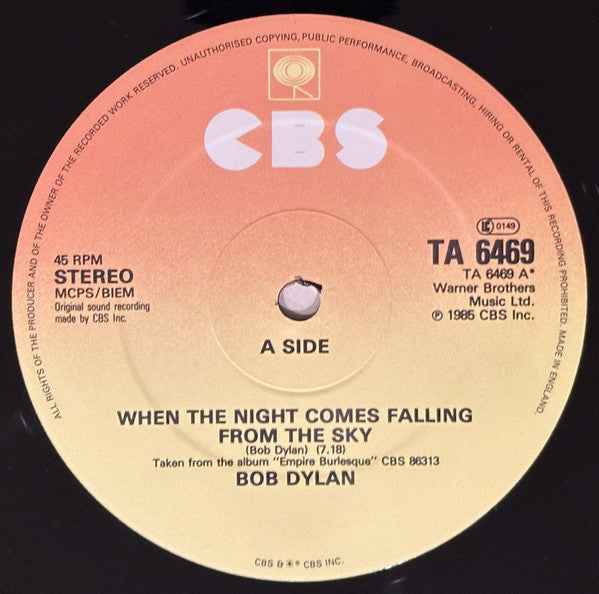 Bob Dylan : When The Night Comes Falling From The Sky (Full Length Version) (12")