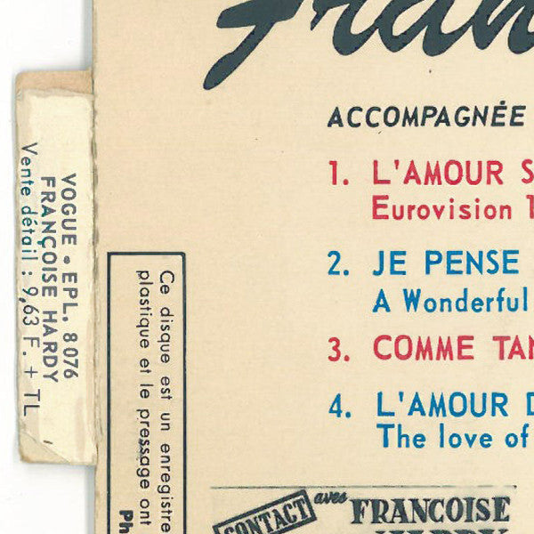 Françoise Hardy : L'amour S'en Va (7", EP, RE, Pus)