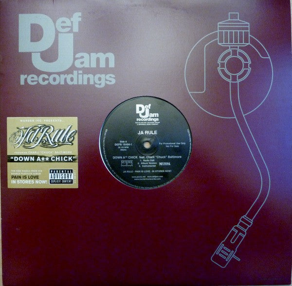 Ja Rule : Down A** Chick (12", Single, Promo)