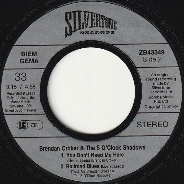 Brendan Croker And The 5 O'Clock Shadows : This Kind Of Life (7", EP)