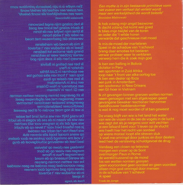 Freek de Jonge : De Mythe (7", Single, The)