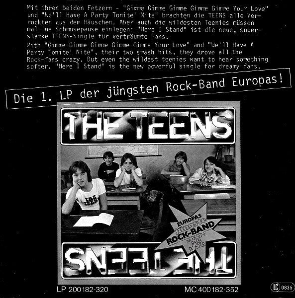 The Teens : Here I Stand (7", Single)