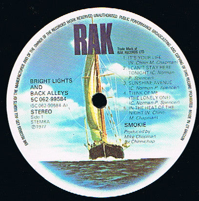 Smokie : Bright Lights And Back Alleys (LP, Album)