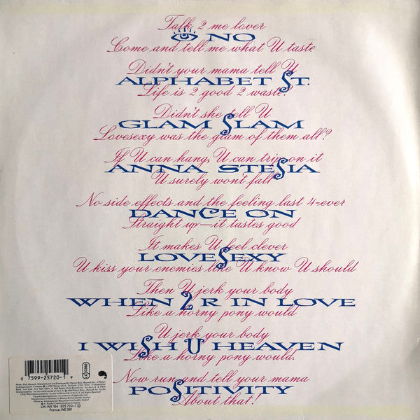 Prince : Lovesexy (LP, Album, Als)