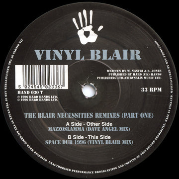 Vinyl Blair : The Blair Necessities Remixes (Part One) (12")