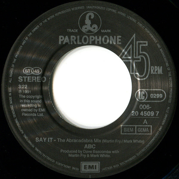 ABC : Say It (7", Single)