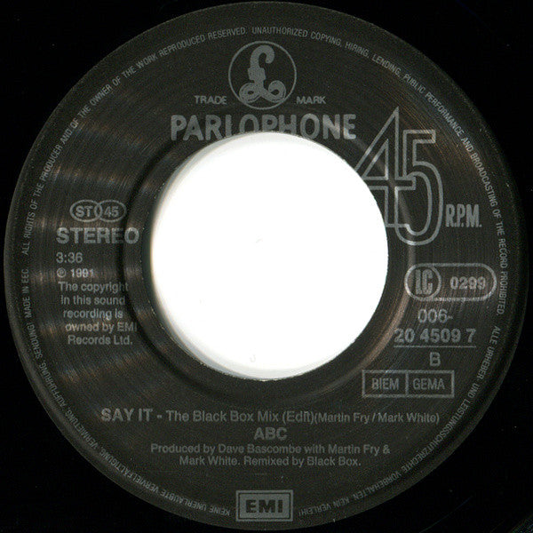 ABC : Say It (7", Single)