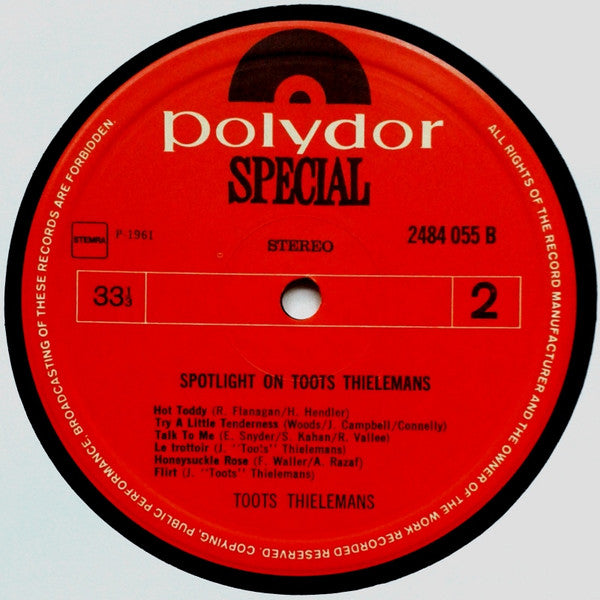 Toots Thielemans : Spotlight On Toots Thielemans (LP, Album, RE)