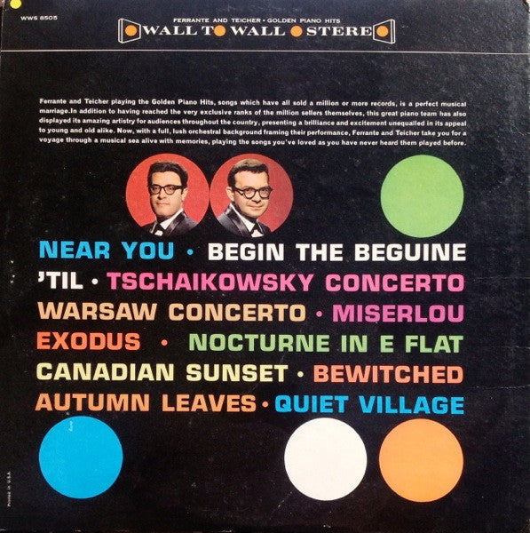 Ferrante & Teicher And Ferrante And Teicher Orchestra : Golden Piano Hits (LP, Album, Gat)