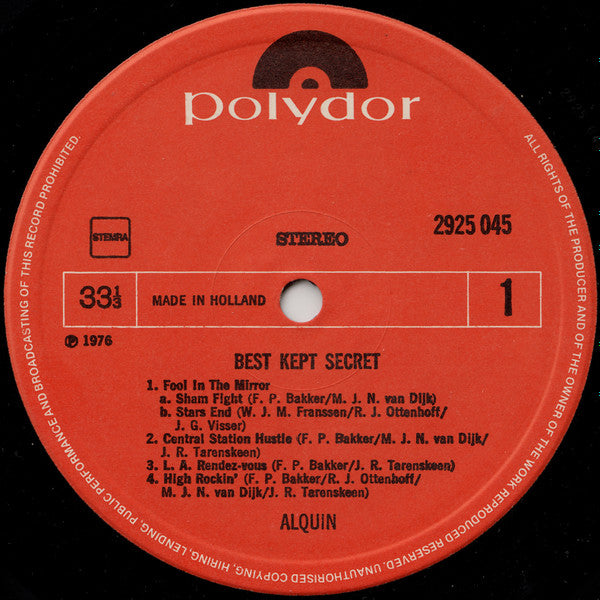 Alquin : Best Kept Secret (LP, Album)