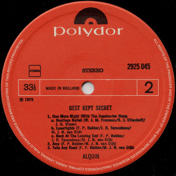 Alquin : Best Kept Secret (LP, Album)