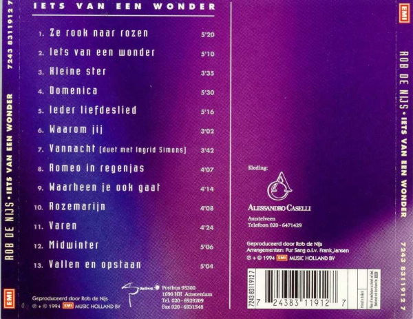Rob de Nijs : Iets Van Een Wonder (CD, Album)