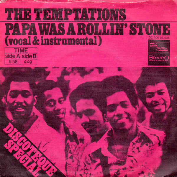 The Temptations : Papa Was A Rollin' Stone (7", Single, Mag)