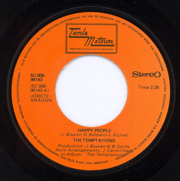 The Temptations : Happy People (7")