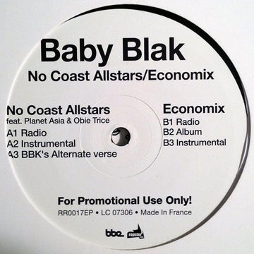 Baby Blak : No Coast Allstars / Economix (12", Promo)