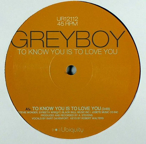 Greyboy : To Know You Is To Love You (12", Ltd)