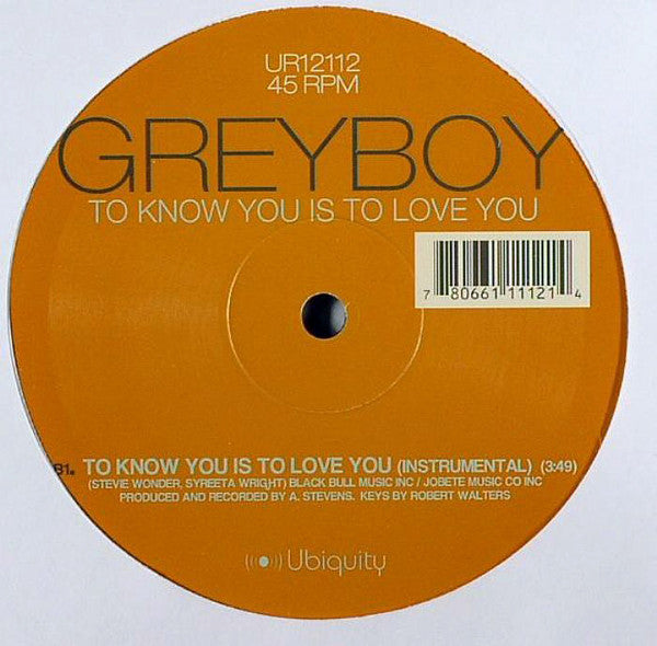 Greyboy : To Know You Is To Love You (12", Ltd)