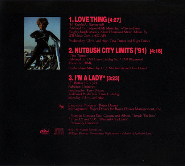 Tina Turner : Love Thing (CD, Single)