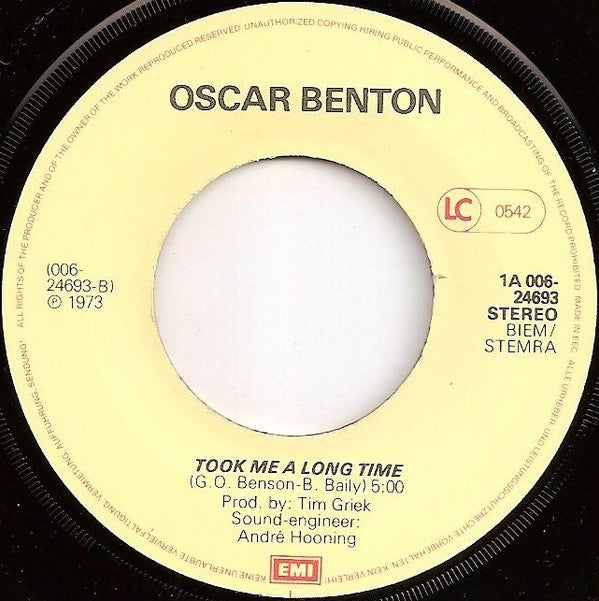 Oscar Benton : Bensonhurst Blues (7", RE)