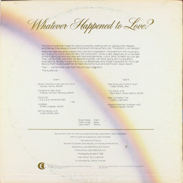 Betty Carter : Whatever Happened To Love? (LP, Album)