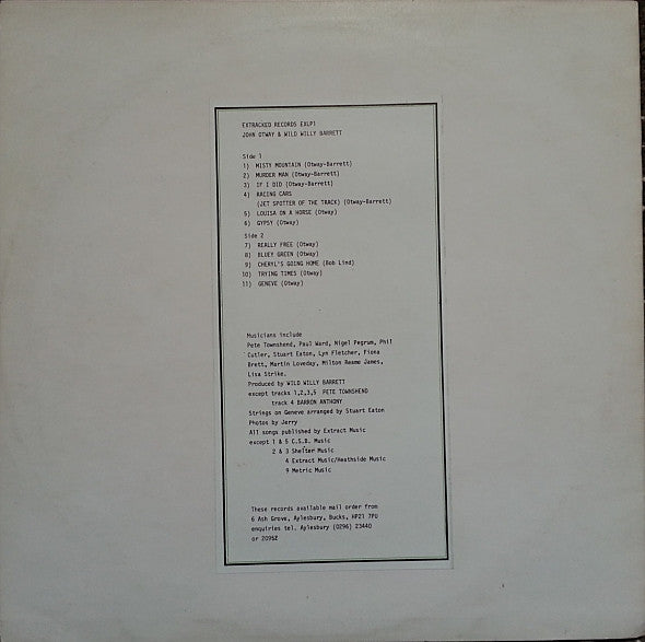 John Otway & Wild Willy Barrett : John Otway & Wild Willy Barrett (LP, Album)