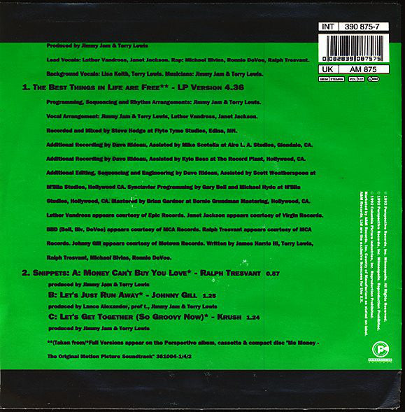 Luther Vandross And Janet Jackson With Special Guests Bell Biv Devoe And Ralph Tresvant : The Best Things In Life Are Free (7", Single)