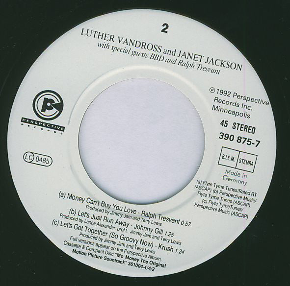 Luther Vandross And Janet Jackson With Special Guests Bell Biv Devoe And Ralph Tresvant : The Best Things In Life Are Free (7", Single)