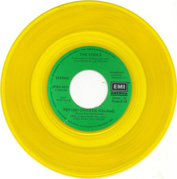 The Fools : Psycho Chicken (7", Single, Promo, Yel)