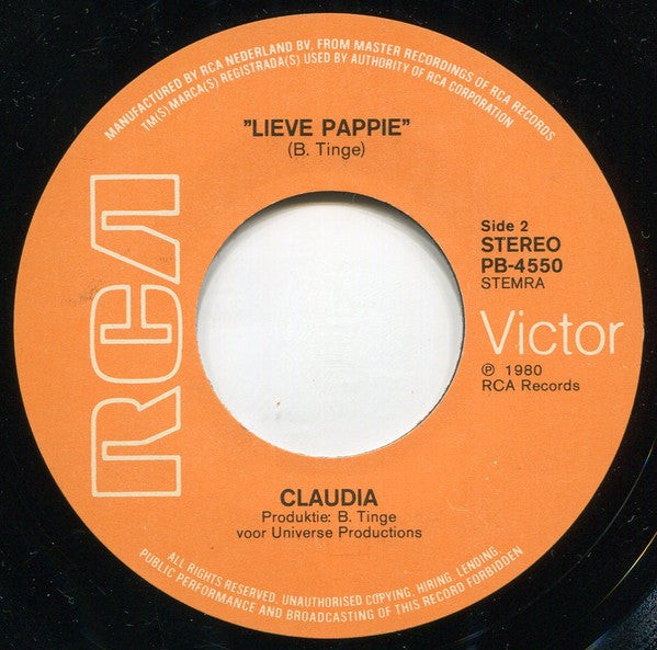 Claudia (61) : Papa, Waarom Kijk Je Steeds... / Lieve Papa (7", Single)