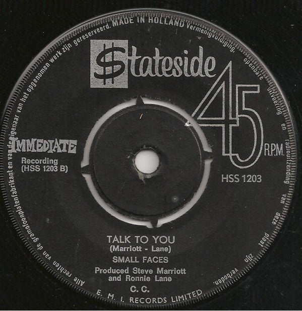 The Small Faces* : Here Come The Nice / Talk To You (7", Single)