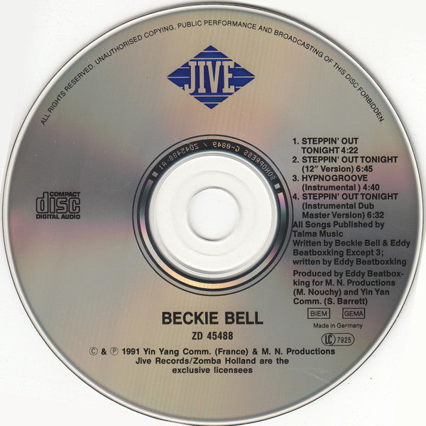 Beckie Bell : Steppin' Out Tonight (CD, Maxi)