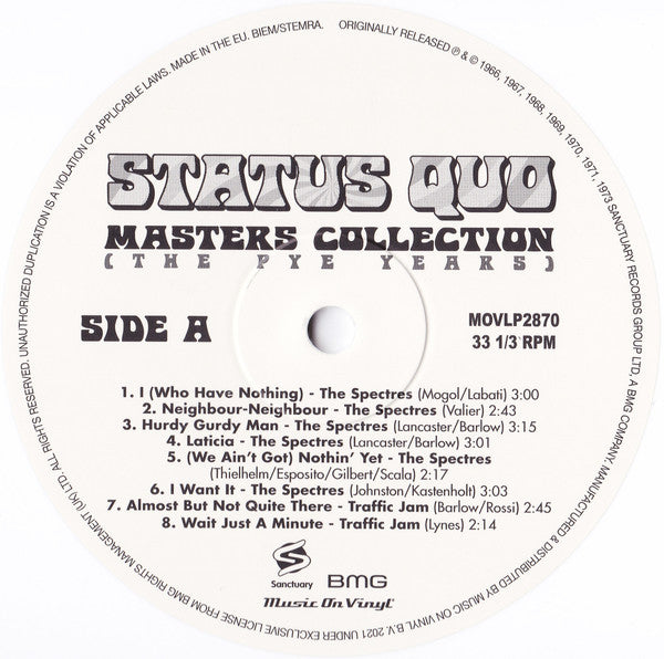 Status Quo : Masters Collection (The Pye Years) (2xLP, Comp, Ltd, Num, Whi)