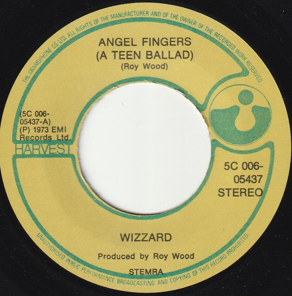 Wizzard (2) : Angel Fingers (A Teen Ballad) (7")