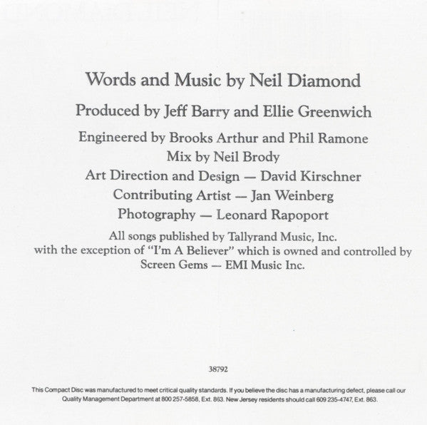 Neil Diamond : Classics The Early Years (CD, Comp, RP)