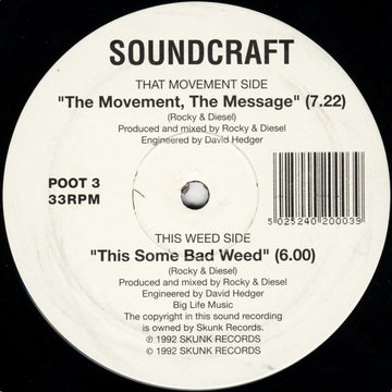 Soundcraft : The Movement, The Message (12")