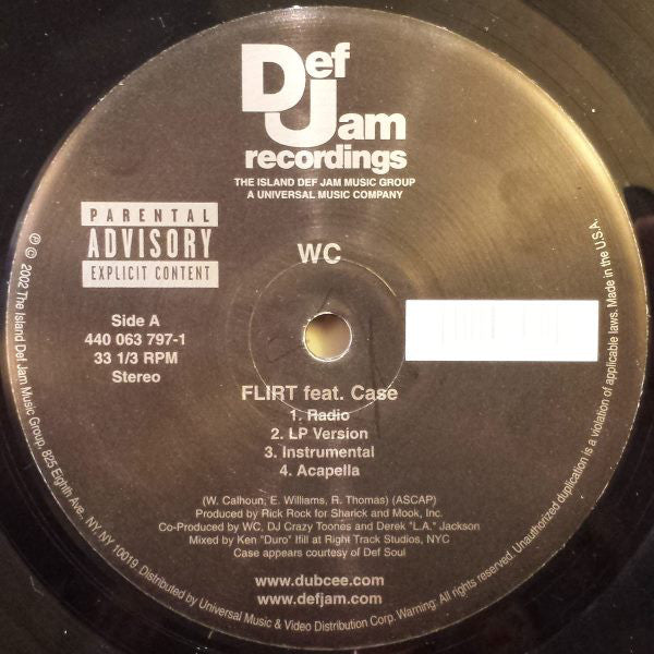 WC : Flirt / Throw Ya Hood Up (12")
