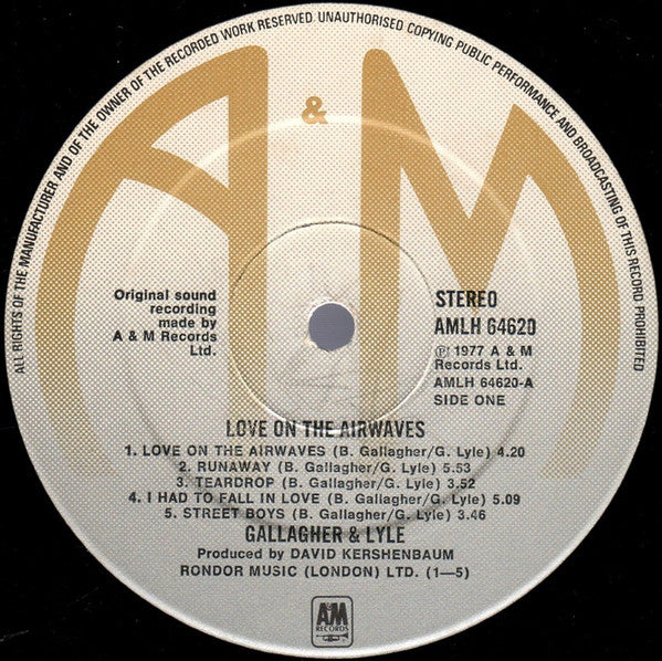 Gallagher & Lyle : Love On The Airwaves (LP, Album)