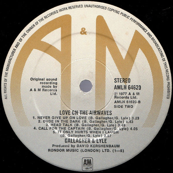 Gallagher & Lyle : Love On The Airwaves (LP, Album)