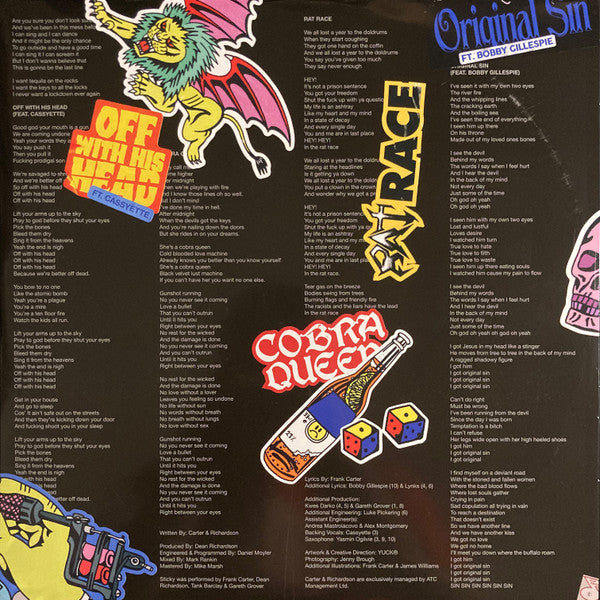 Frank Carter & The Rattlesnakes : Sticky (LP, Album, Ltd, Cle)