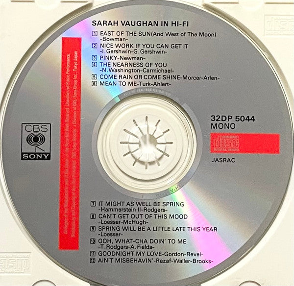 Sarah Vaughan : Sarah Vaughan In Hi-Fi (CD, Album, Mono, RE)