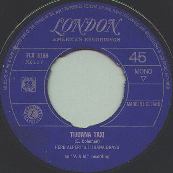 Herb Alpert & The Tijuana Brass : Tijuana Taxi (7", Mono)