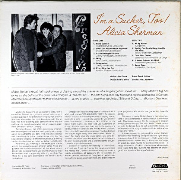 Alicia Sherman ,featuring The Joe Puma Quartet : I'm A Sucker Too (LP, Album)