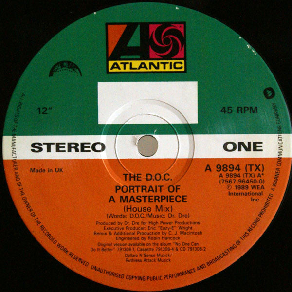 The D.O.C. : Portrait Of A Masterpiece (House Mix) (12")
