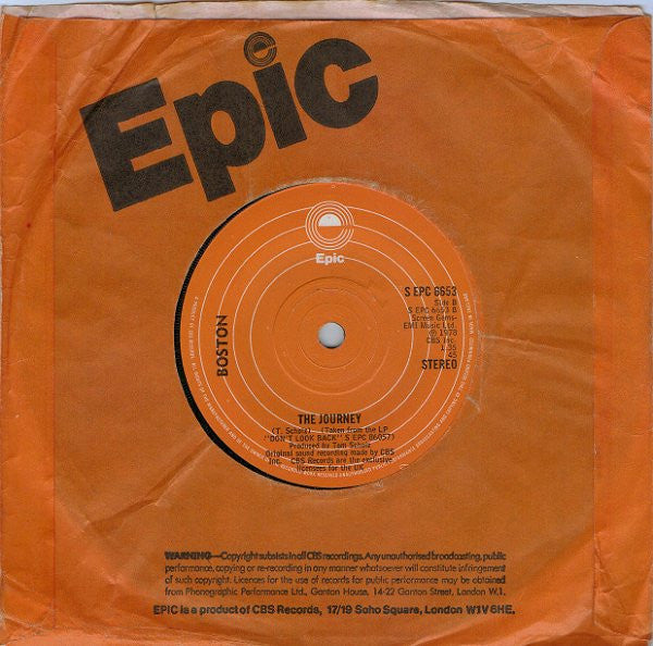 Boston : Don't Look Back (7", Single)