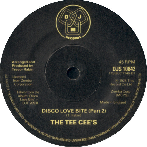 The Tee Cee's : Disco Love Bite (7", Single)